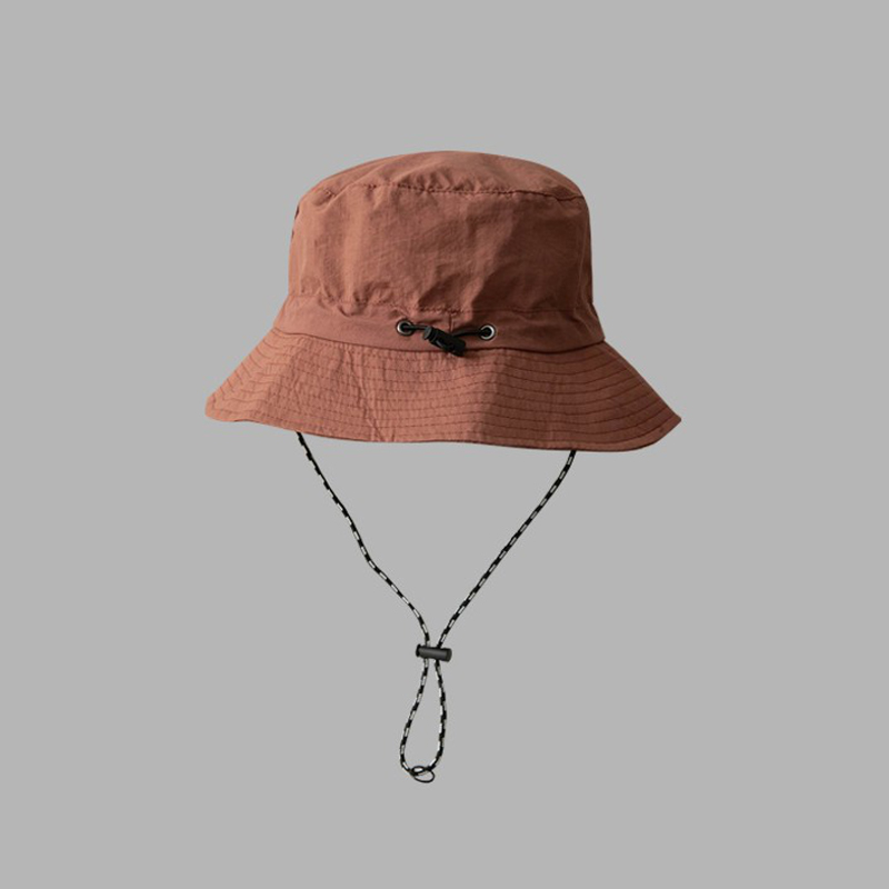 Chapéu de pescador feminino à prova de vento, alça fixa com cadarço, aba larga, guarda-sol, anti-uv, parte superior plana, tampa de bacia dobrável: Cáqui