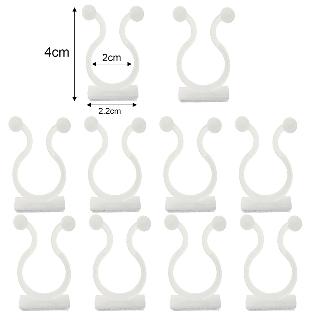 Clips de soporte para plantas de jardín, lazos para flores de orquídeas trepadoras, enredadera de tomate, accesorio de pared autoadhesivo Invisible de plástico, gancho de encuadernación: S / Rojo