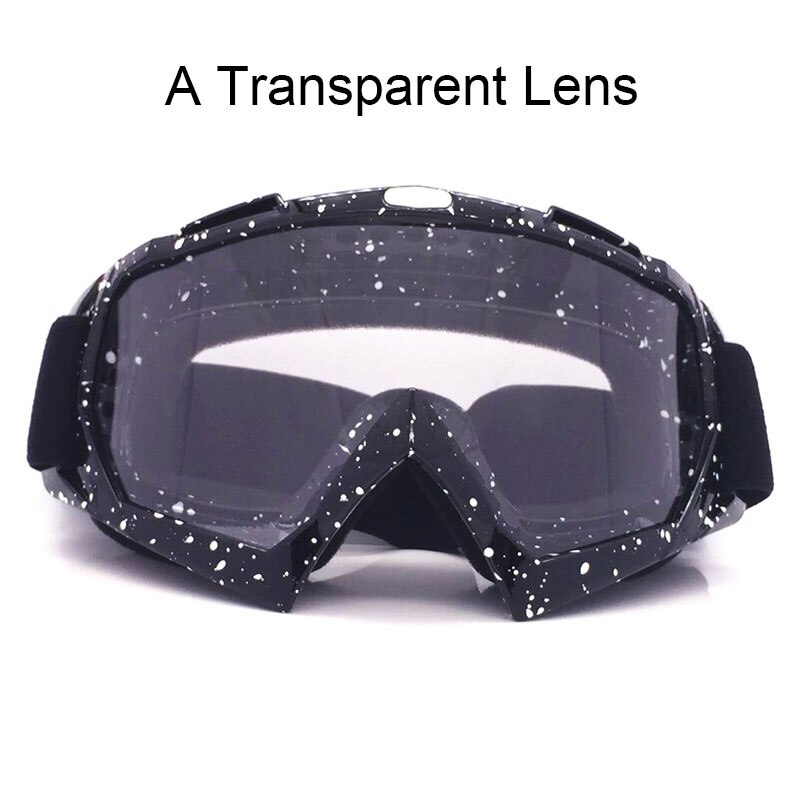 Nuoxintr Universele Motorcycle Goggles Bril MX Outdoor Sport Bril Motocross Dirt Bike Moto Goggles Man Vrouwen: A Transparent Lens