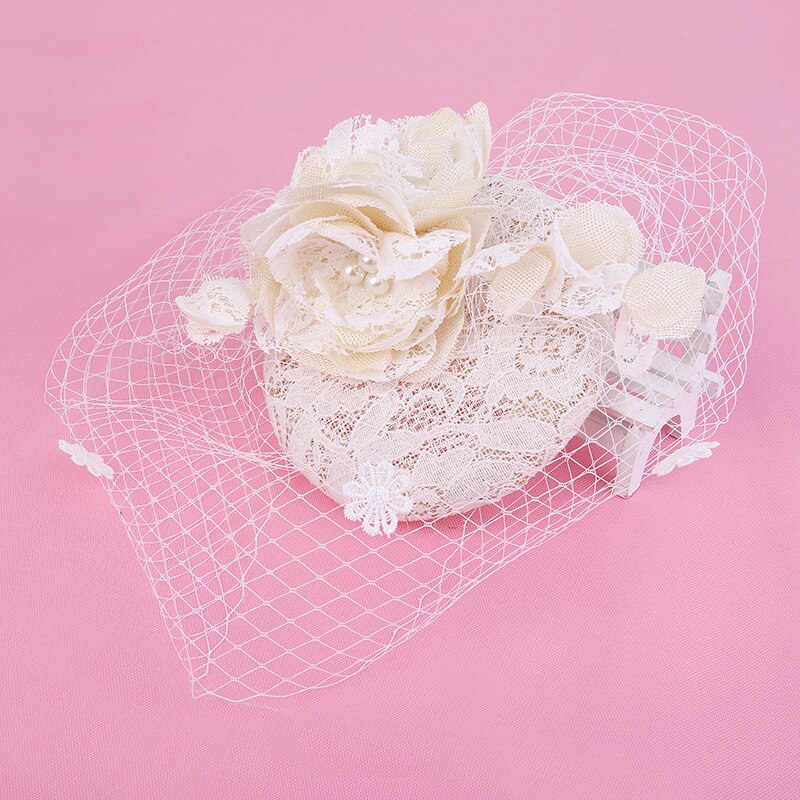 Handmade Lady Fedoras Hat Women Flower Veil Headwear Cap Church Banquet Wedding Bride Head Accessories Fascinators H6889: Default Title