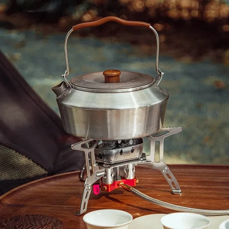 Tragbarer Camping Gasherd Mini draussen Wind dicht Teilt Herde faltbarer Brenner 5800w wandern Picknick Grill Koch geräte