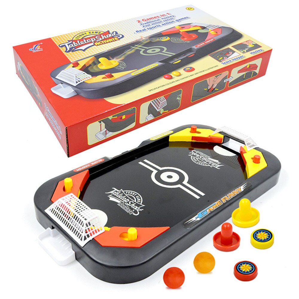 1Pc Table Ice Hockey Mini Table Games Hockey Competition for Two Educational Plaything (Black)