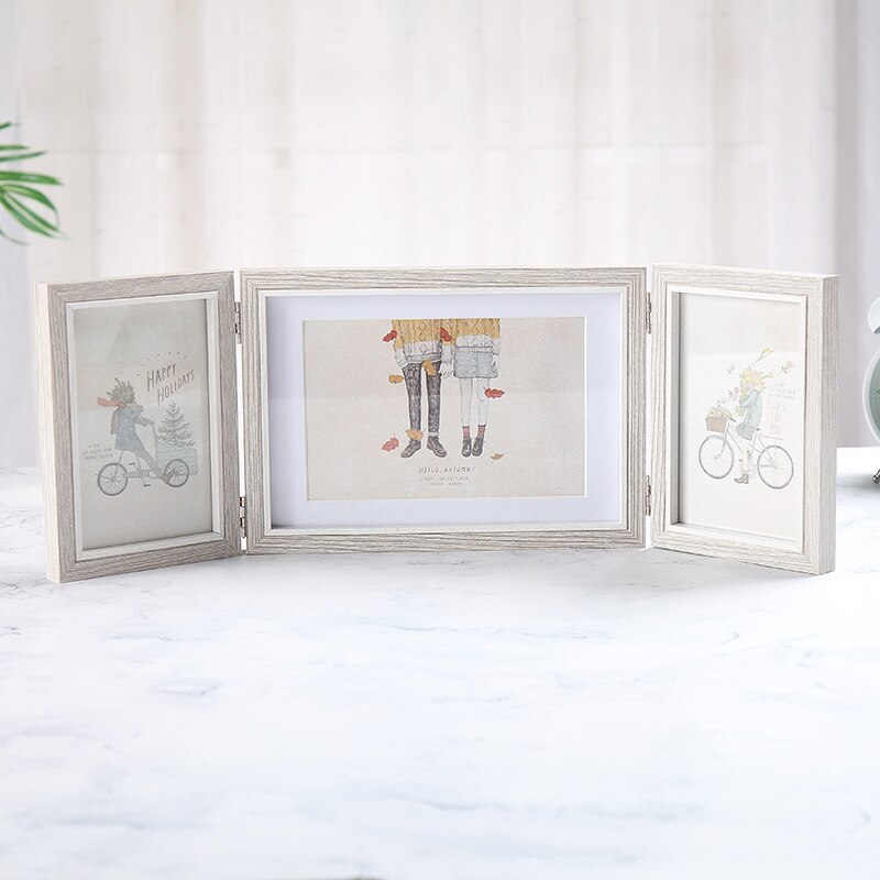 Album Photo pliable à trois niveaux | Cadre de Photo, multifonction, pour galerie de photos, décoration d'étudiant