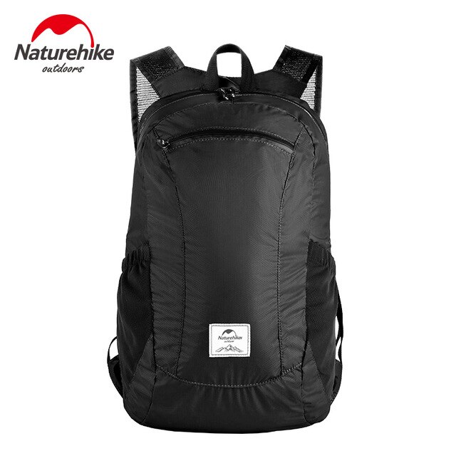 NatureHike 18L Foldable Lightweight 30D Nylon Silicon Waterproof Backpack Outdoor Backpacking Cycling Camping Hiking Bags: Black