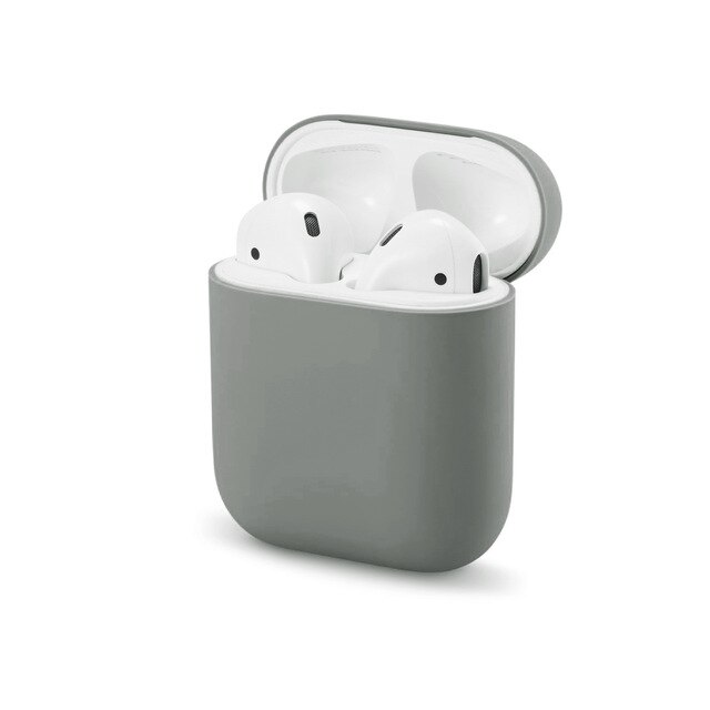 Molle Del Silicone Custodie Per Apple Airpods 1/2 di Protezione Senza Fili di Bluetooth del Trasduttore Auricolare Della Copertura Per Apple Air Baccelli Casella di Ricarica Borse: Gray