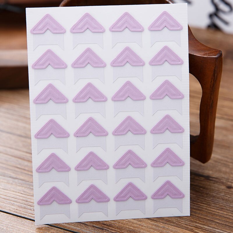 240 Stks/partij (10 Vellen) hoek Kleurrijke Papier Stickers Fotoalbums Frame Decoratie Diy Thuis Foto 'S Handwerk 6 Col: Purple