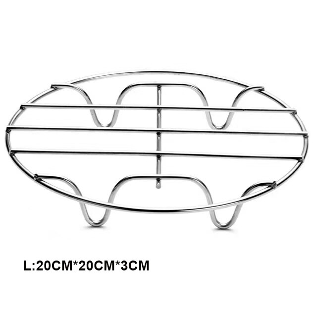 Accesorios reutilizables para freidora de aire, estantes de acero inoxidable para cocinar al vapor, verduras y arroz, utensilios de cocina: Size L 20cm