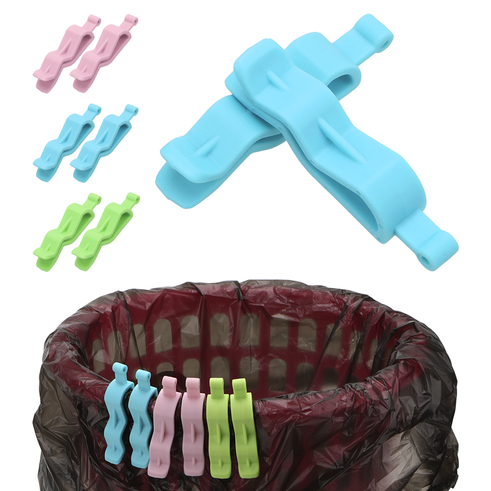 Waste Bin Bag Dustbin Clamp Home Storage Home Organizer 6Pcs/set Non-Slip Trash Can Retaining Clip