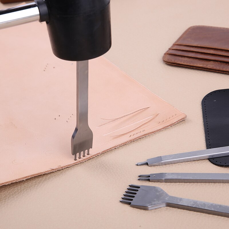 LMDZ Leather Spacing Punch Tools Creasing Edge Beveler Leather Groover Tool for Lacing Stitching Sewing and Leather Craft Work