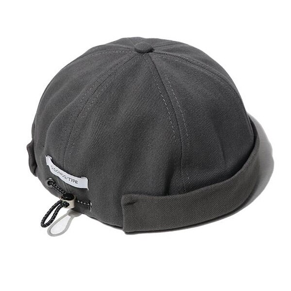 Hip hop cap mænd street casual docker sailor biker hat skullcap loop beanie brimless cap women pumpkin beanie gorra hatte: Mørkegrå