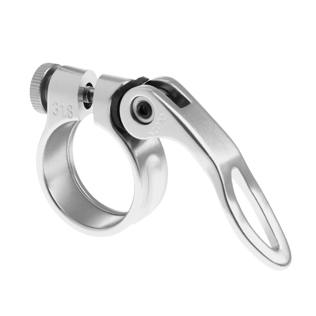 Lightweight Aluminium Alloy Seatpost Clamp, 31.8mm Quick Release Road Bike Seatpost Seat Post Saddle Seat Post Clamp: Silver