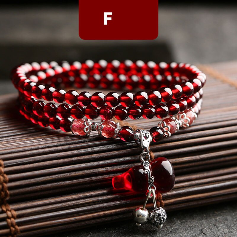 Wein Rot Granat Armbänder Für Frauen Natürliche Edelstein 925 Sterling Silber Schmuck Fox Kürbis Pixiu Schneeflocke Charme Beste Mädchen: Type F