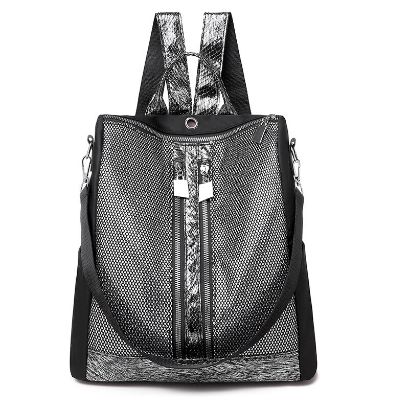 Koreaanse versie dames rugzak anti-diefstal straattas tas voor tienermeisjes pailletten rugzak meisje en: Zilver