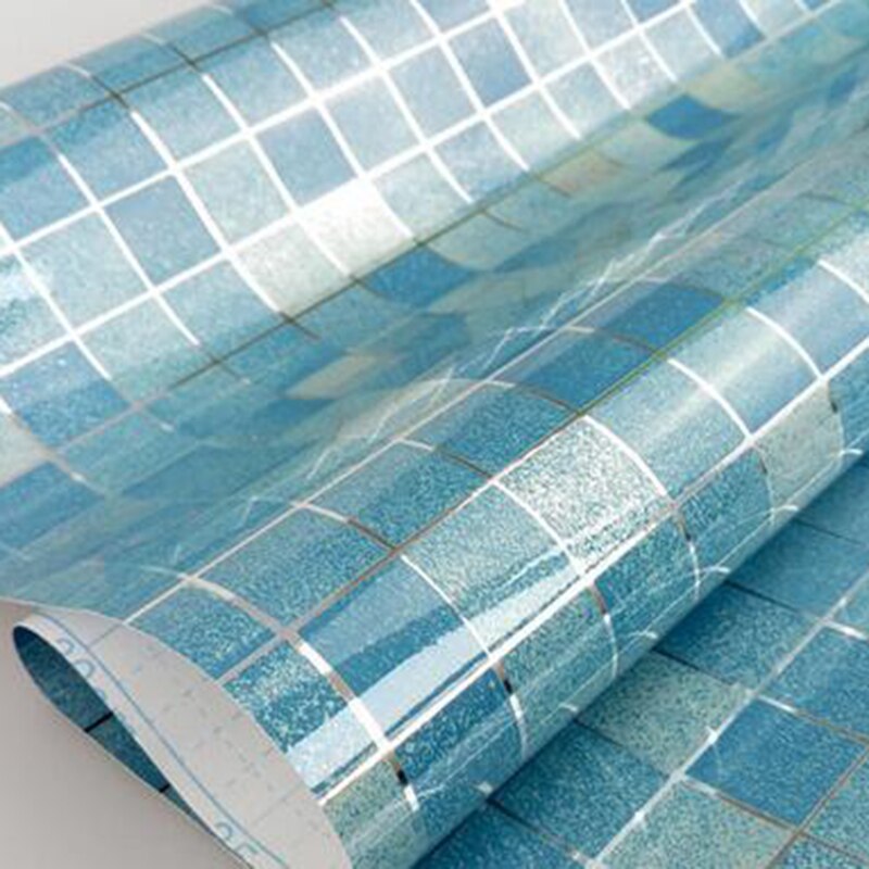 45 x 200cm mozaïek 5 kleuren aluminiumfolie zelfklevend anti-olie behang voor keuken hoge temperatuurbestendig