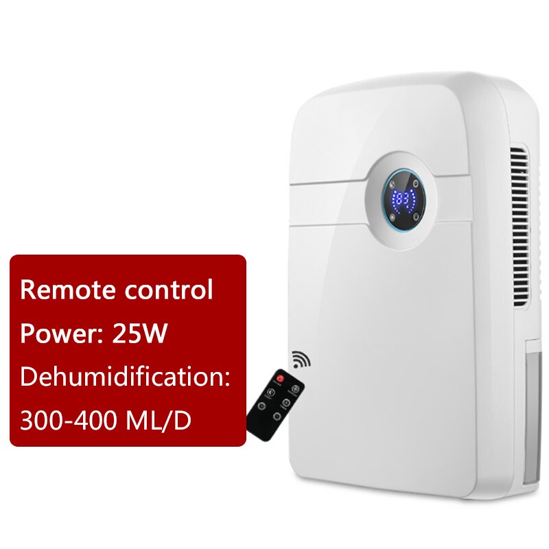 Dmwd 2500Ml Mini Ontvochtiger Lucht Droger Absorberende Vocht Elektrische Absorber Badkamer Slaapkamer Keuken Led Display 100-240V: 25W Remote control / au plug