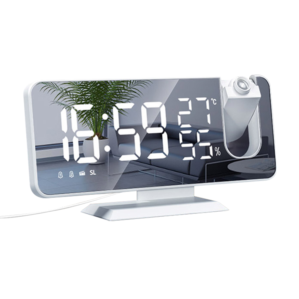 LED Digital Alarm Clock Watch Table Electronic Desktop Clocks USB Wake Up FM Radio Time Projector Temperature Humidity Meter