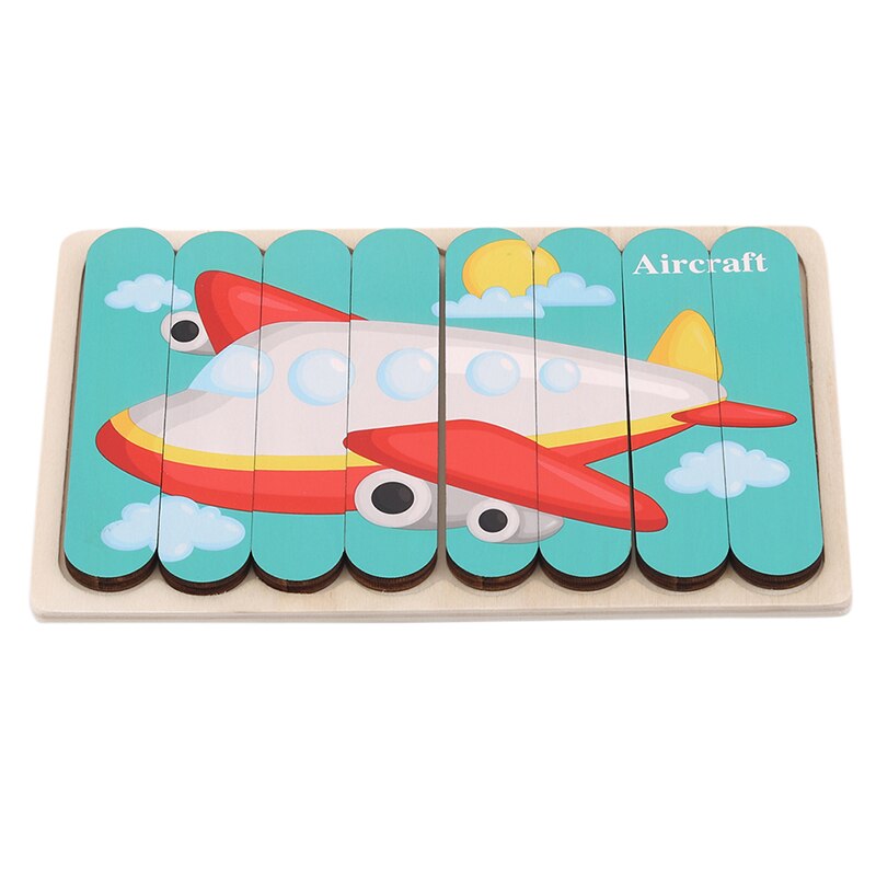 Baby Wooden Puzzle Creativity Strip Shape 3D Puzzle Telling Stories Stacking Jigsaw Baby Educational Learning Toys: style4