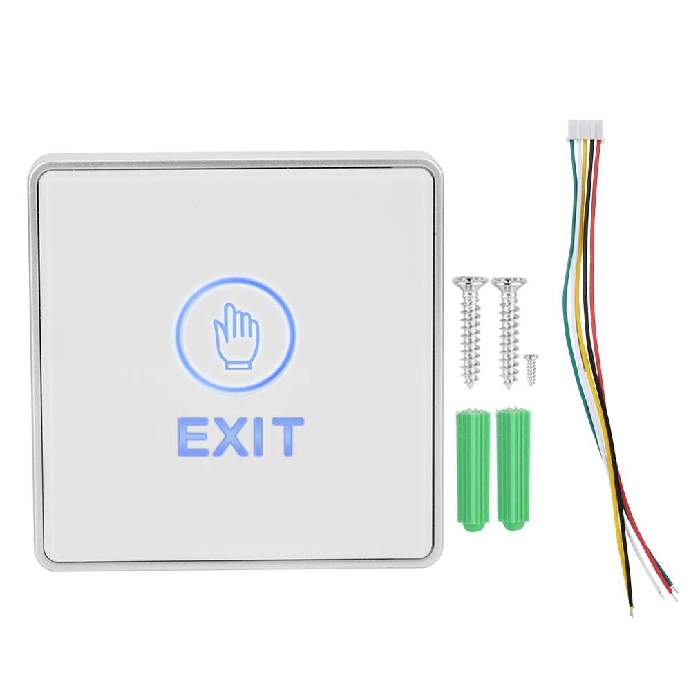 Capteur tactile de verrouillage de porte, bouton de libération interrupteur avec LED de lumière, pas de NC COM, contrôle d'accès, sortie bouton de commutation