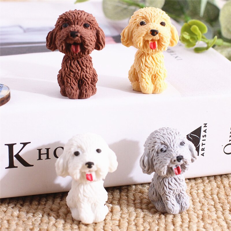 Kawaii Cartoon Dog Rubber Erasers Cute Animal Pencil Eraser Stationery School Correction Supplies Drawing Correction Tool