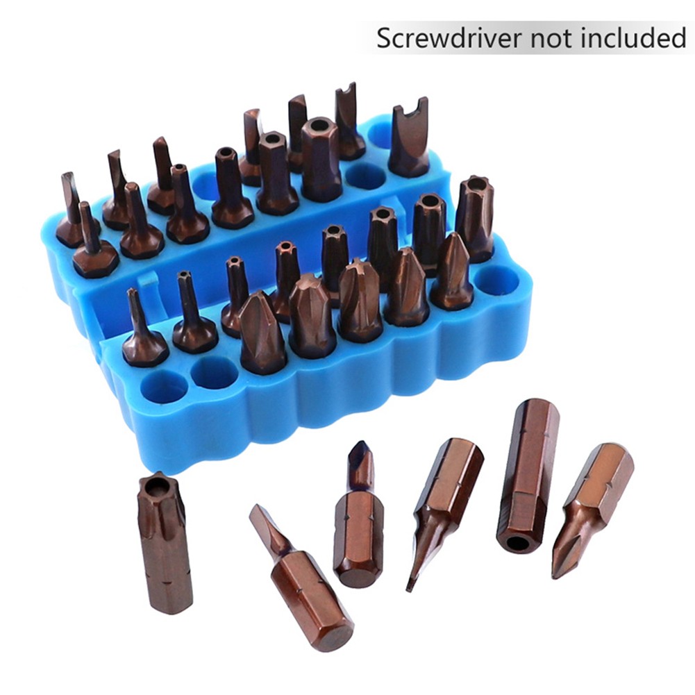64x48x15mm Houder Schroef Bits Blauw Flexibele Hex Plastic Schroevendraaier Opbergdoos 32 Gaten Mooie