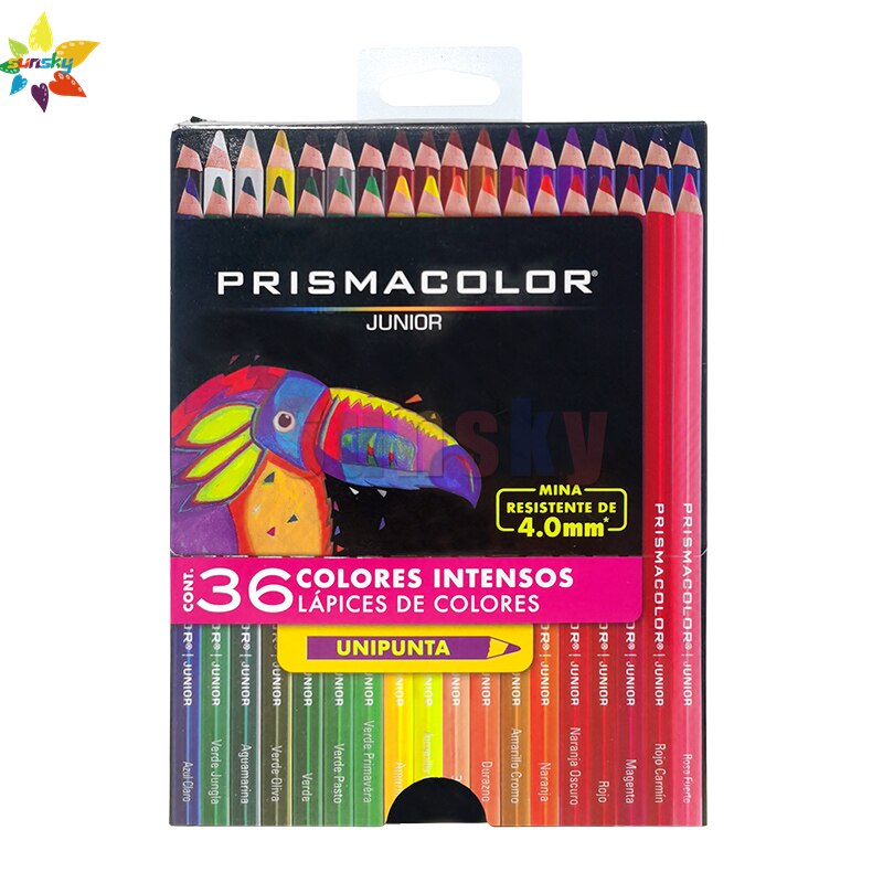 Eua 12 15 24 36 48 cor original prismacolor júnior lapis de cor sanford zero alunos iniciantes básicos pintura lápis conjunto oleoso: 36 color gift box