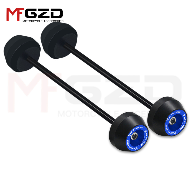 Protecteur de collision d'essieu coulissant de fourche de roue avant et arrière, accessoires de moto mt09 pour YAMAHA MT-09 2022 2023: Black