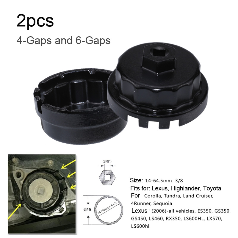 Chiave per filtro olio professionale in alluminio per tappo terminale auto per Toyota Prius Corolla Rav4 matrice Lexus Camry tundra siena Avalon: giallo