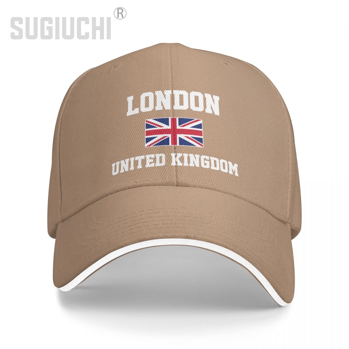 Baseball Cap United Kingdom London Capital Men Women Unisex Hip Hop Sandwich Caps Snapback Golf Hat Fishing: Khaki