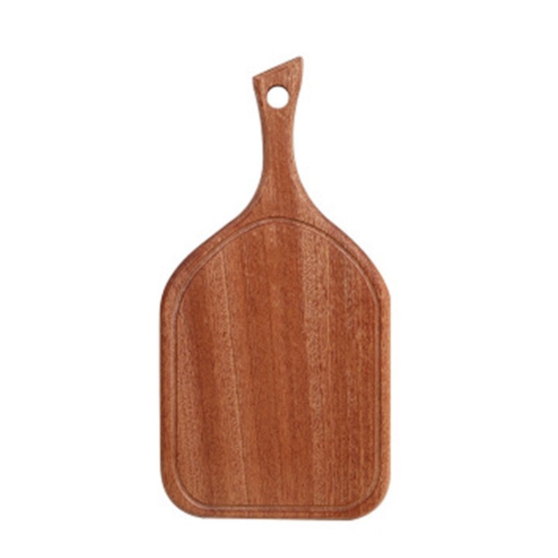 Multi-Functional Solid Wood Cutting Board with Handle Fruit Pizza Bread Plate Serving Platter F62A: C