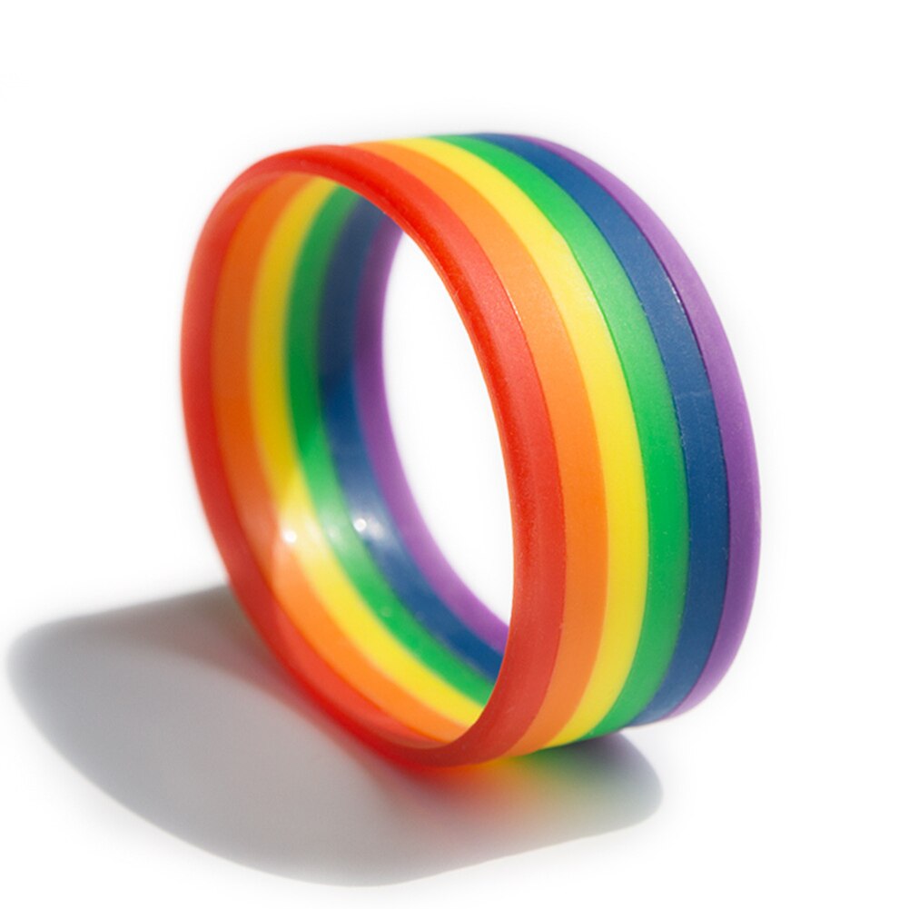 Mannen vrouwen Rainbow Band Siliconen Gay Lesbische Polsband Armband