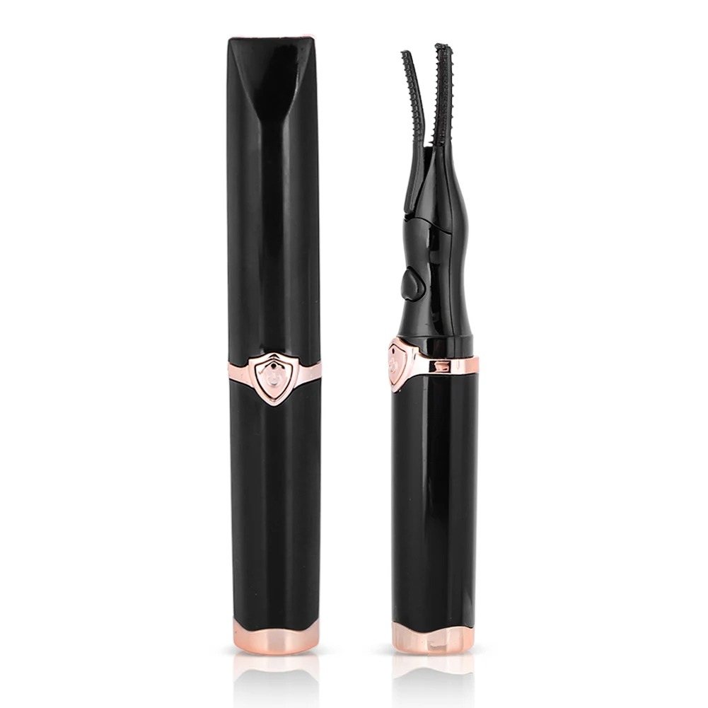 Beheizter Wimpernzange, über USB wiederaufladbar, elektrischer Wimpernzange, 2 Heizmodi, langlebig für schnelles, natürliches Locken: Black