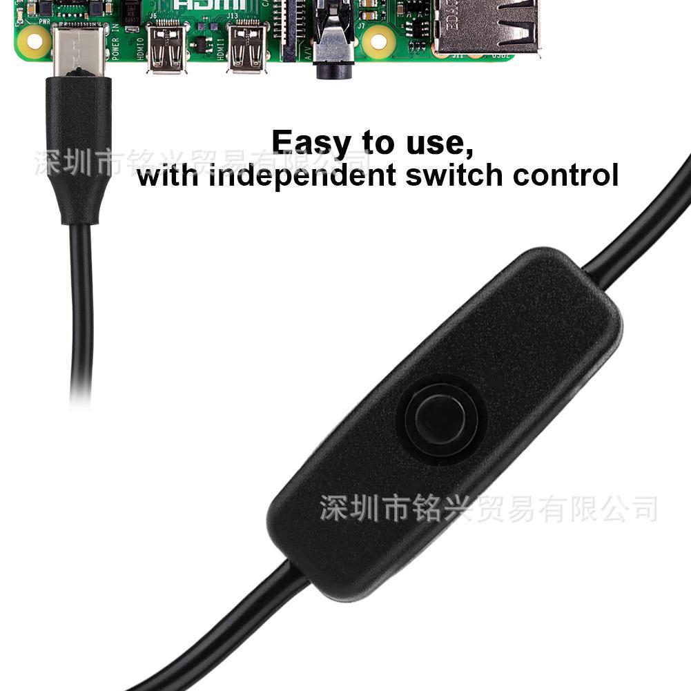 5 v 3a strömadapter med strömbrytare för raspberry  pi 4 typ-c usb strömladdningsadapter för hallon  pi 4
