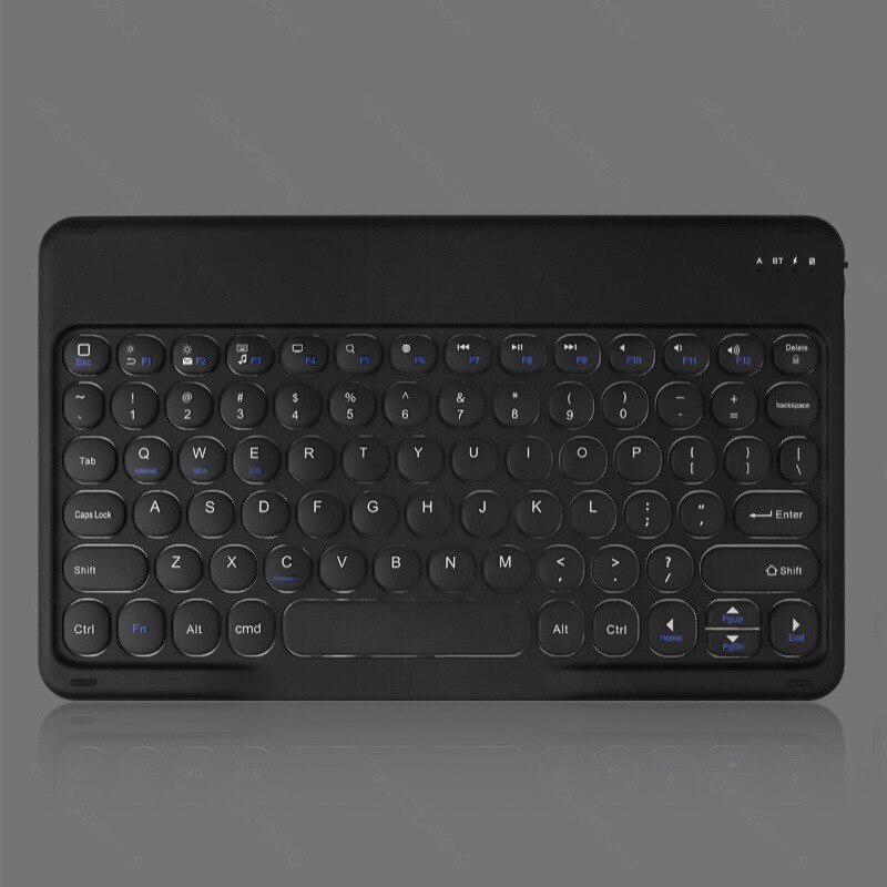 Gratis Muis Met Toetsenbord 10 Inch Universele Toetsenborden Voor Tablet Telefoon Pc Bluetooth-Compatibel Toetsenbord Voor Ipad Samsung Huawei: black round