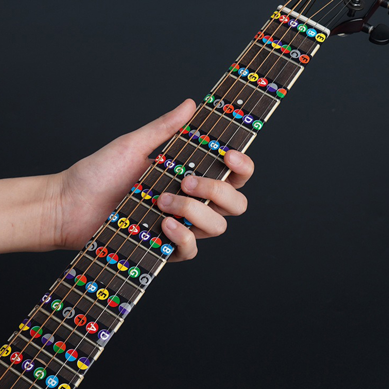 Gitarrenwaage-Aufkleber, Griffbrett, codierte Notizen, Etiketten, Aufkleber, Anfänger, Selbststudium, visuelle Anleitung, Gitarrenzubehör, Musikliebhaber ZYF