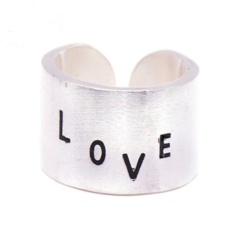 Charmant Open Liefde Brief Ring Voor Vrouwen Vintage Boho Party Ringen Gothic Punk Sieraden Cadeaus Voor Meisjes