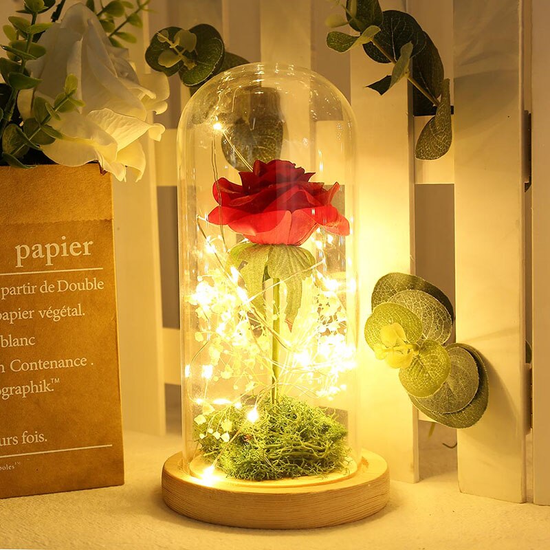 Romantic LED Flower Night Motion Lamp Valentine's Rose Light Wedding Day