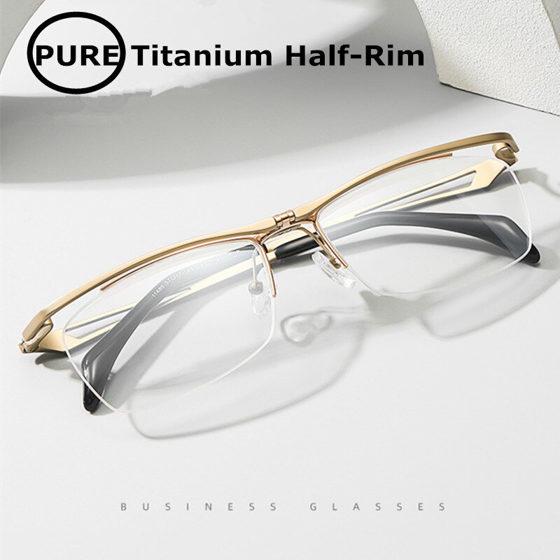 Montura de Gafas de titanio puro para hombre y mujer, anteojos ultraligeros Vintage ovalados, graduados, Gafas ópticas de tendencia para Miopía