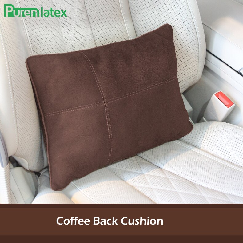 Ensemble de coussins de voiture en pur latex, oreiller orthopédique pour appui-tête en soie, protège le cou, soulage les douleurs à la tête, coussin de siège de conduite, oreiller automatique: Coussin de café