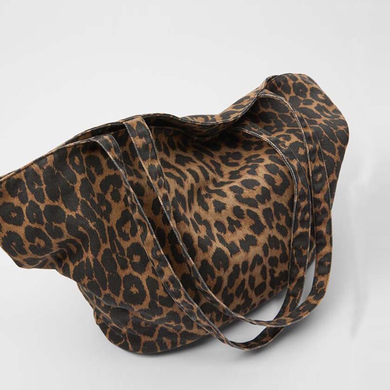 Luxe Leopard Grain Shopper Schoudertas Grote Capaciteit Handtassen Vrouwen Tas Vrouwelijke Casual Tote Canvas Handtas