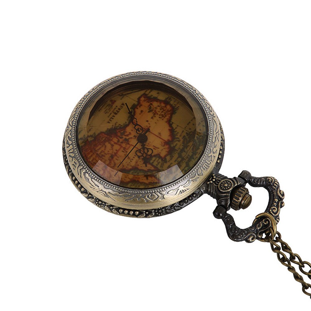 Men's Pocket Watch Map Commemorative Pocket Watch The Greatest Pocket Watch Necklace карманные часы relogio 50*