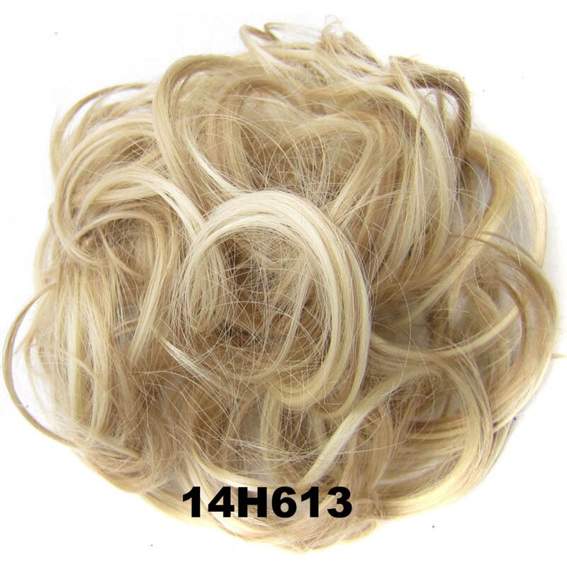 Jeedou Synthetic Messy Hair Bun Chignon Donut Pad Elastic Hair Rope Rubber Band Hairpiece