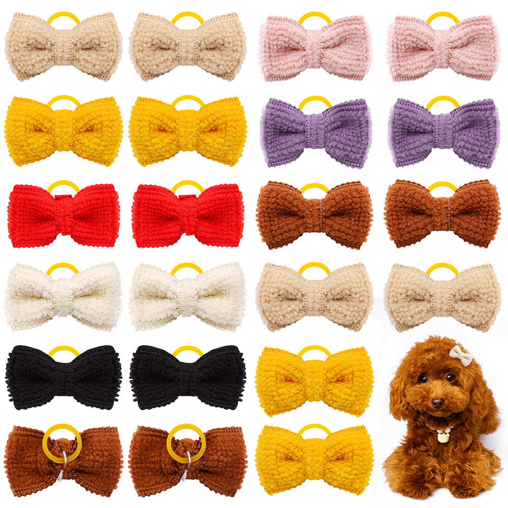 10/20/30pcs Hond Haar Strik Grooming Handgemaakte Puppy Haarelastiekjes Elastiekjes Hond Haar boog voor Kleine Hond Kat Haarbenodigdheden: green