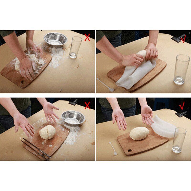 Fantastiska bakverk knådande deg påse silikon vit non-stick bakverk mixer påse gör det själv hemmagjorda dumpling nudlar påse verktyg