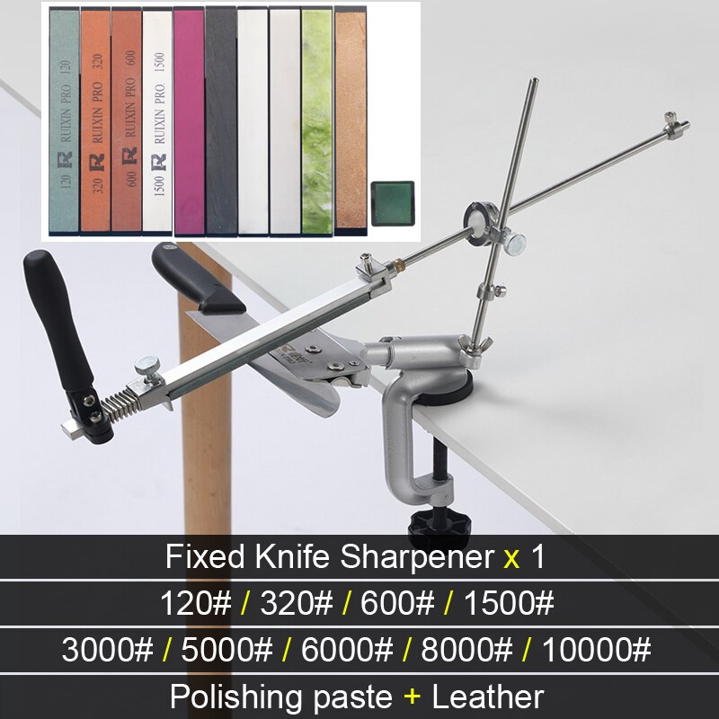 RUIXIN PRO Angle Sharpeners Fixed Knife Sharpener Sharpening System Grit120-10000# Sharpening Stone Aluminum alloy: Polishing Set