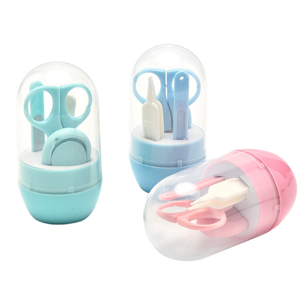 4pcs Lovely Baby Nail Care Set Child Scissors Practical Baby Nail Clipper Trimmer Convenient Baby Nail Shell Shear Manicure Kit