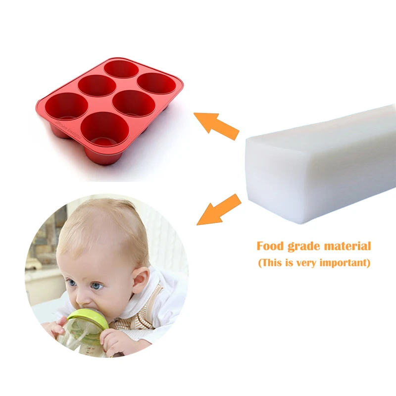 6 Cup Silicone Cupcake Pan Jumbo Muffin Pan Giant Cupcake Pan/Cups Deep Popover Pan Large Muffin Pans Baking Cheesecake Bites