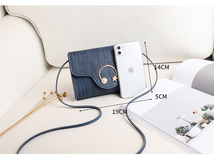 Dames effen kleine pu vierkante tas koreaanse crossbody tas sleutelhanger telefoonhouders vrouwelijke hasp portemonnees 5 kleuren