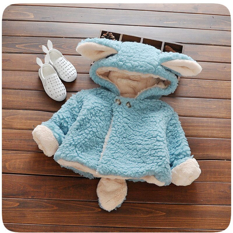Casaco quente recém-nascido para meninas engrossar algodão roupas de inverno do bebê mais jaqueta de veludo 1-2-3 anos de idade da menina coreana da criança outerwear