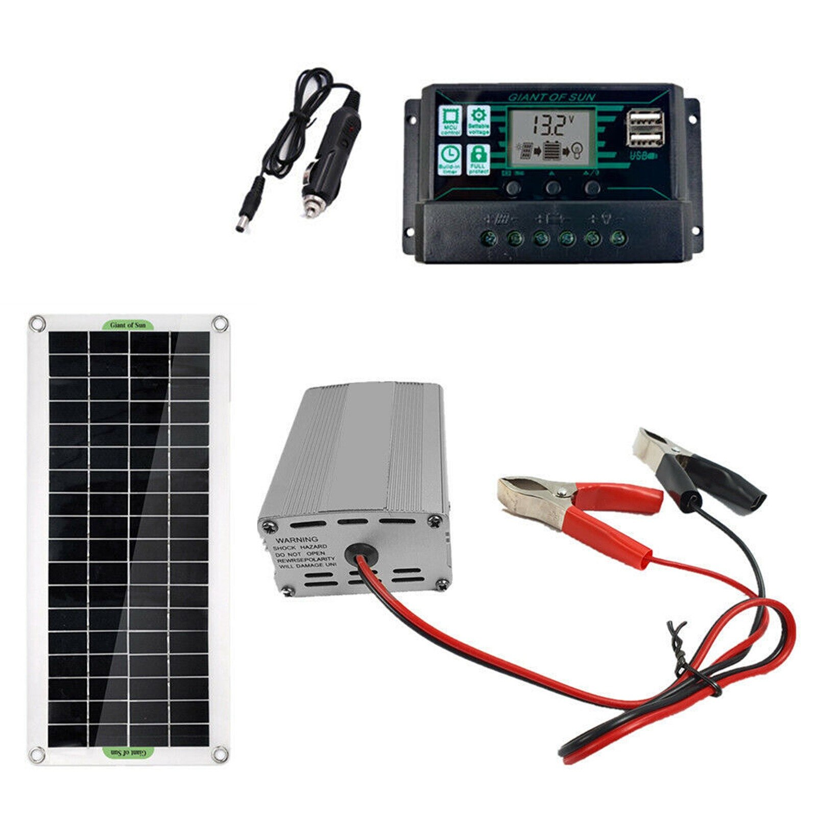 200W Solar Panel Kit 12V to 220V Battery Charger RV Travel Trailer Camper Van Solar Panel KIt Solar Power Panel 6.5A