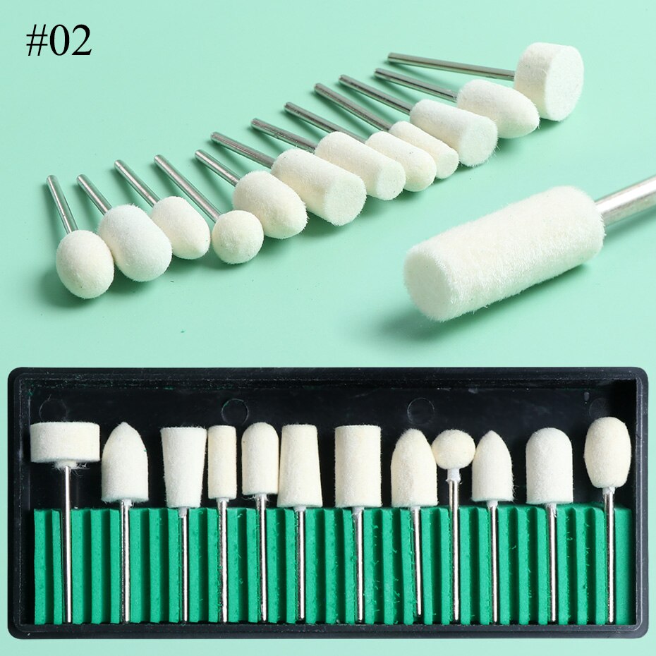 Diamond Ceramic Nail Drill Bits Rotate Burr Milling Cutter Manicure Pedicure Polishing Tools Electric Machine Accessory JI1560
